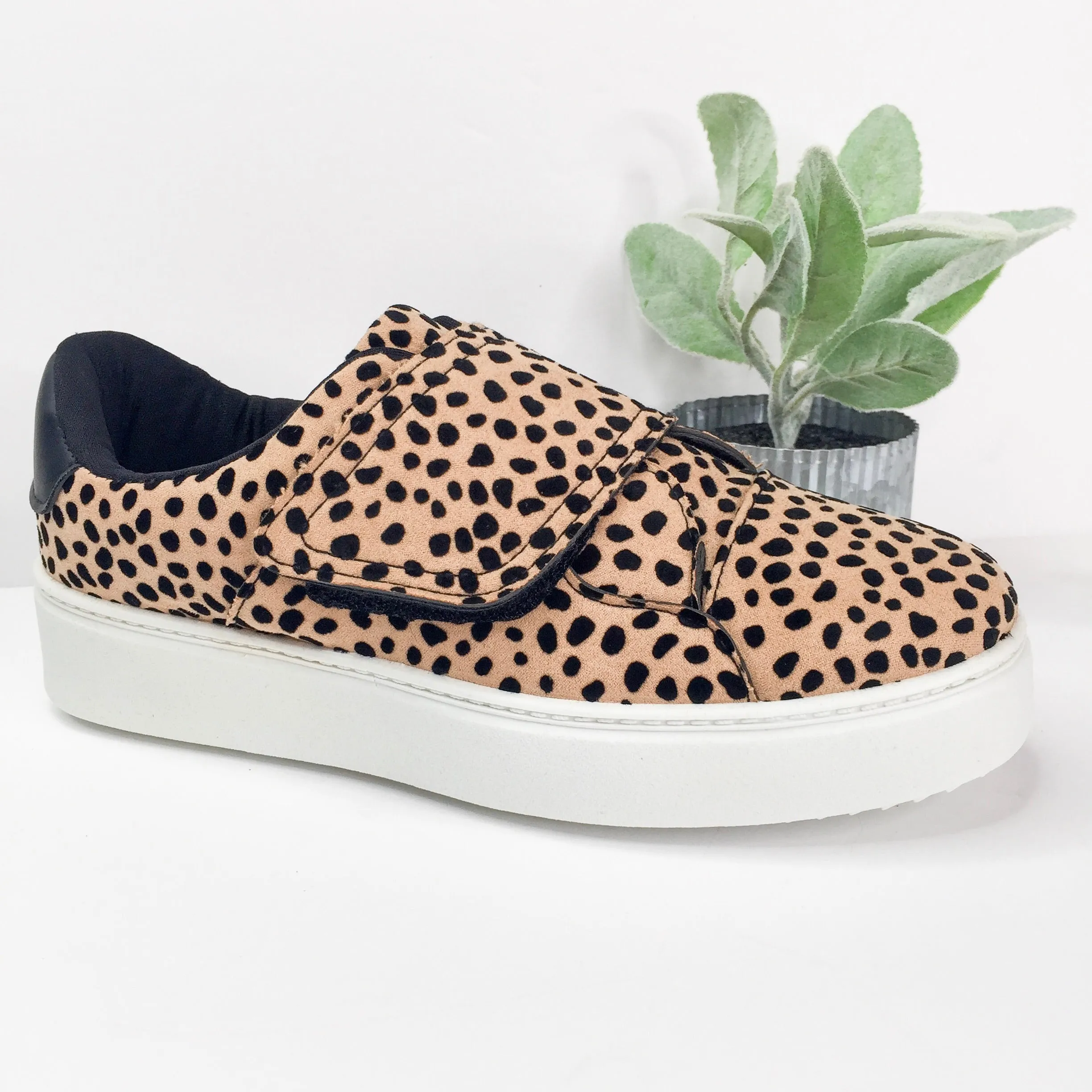 Last Chance Size 6.5 | Don't Be Moody Leopard Velcro Platform Sneakers