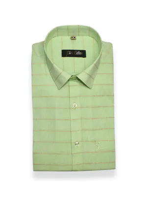 Light Green Color 3D Lining Cotton Shirts For Men's