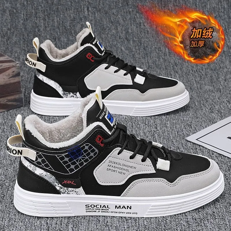 Luxury Designer Leather Platform Men Sneakers