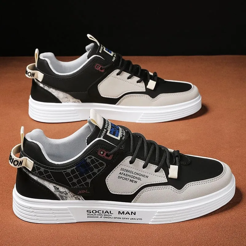 Luxury Designer Leather Platform Men Sneakers