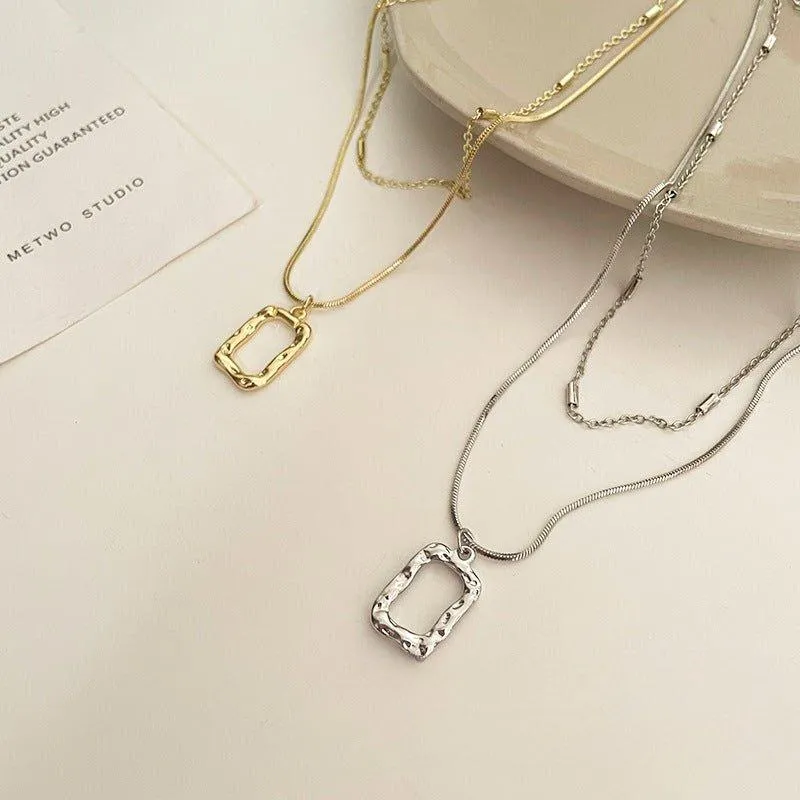 MAC156 High-end Three-dimensional Geometric Pendant Necklace