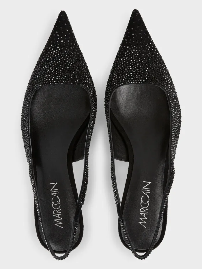 Marc Cain Black Slingback Pumps With Crystals WB SD.06 L22 COL 900