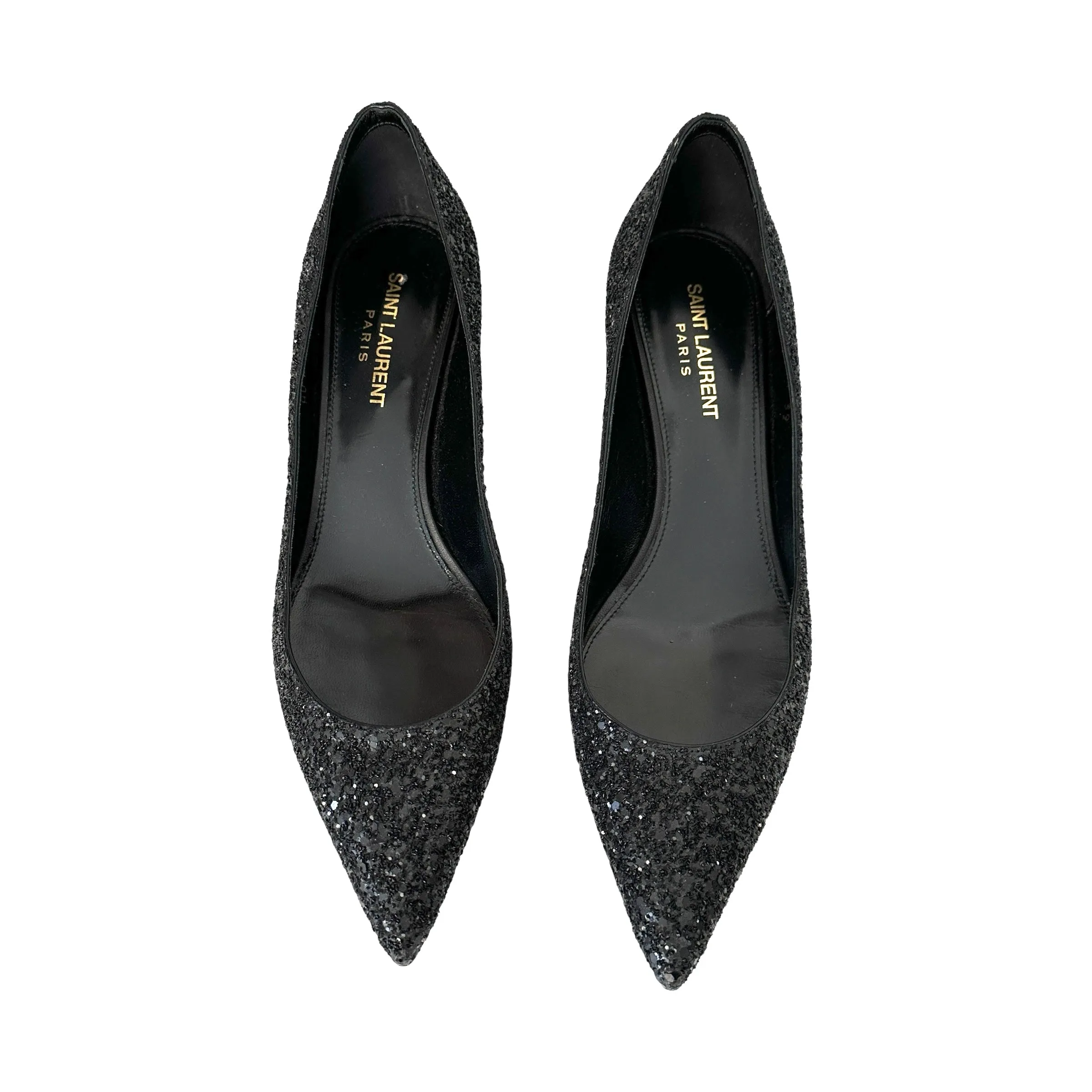 Matte Black Glitter Shoes - 9