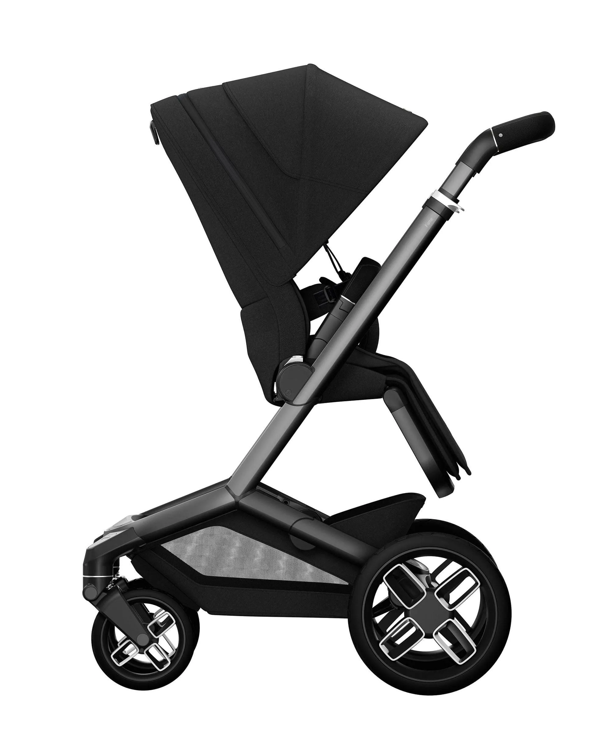 Maxi-Cosi Fame Pushchair and Carrycot- Twillic Black With Black Wheels