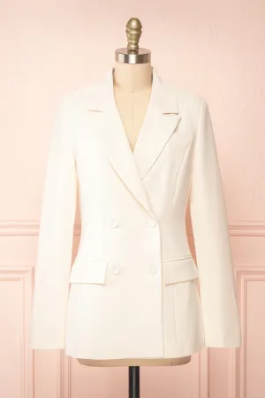 Mirkaa | Ivory Double-Breasted Blazer