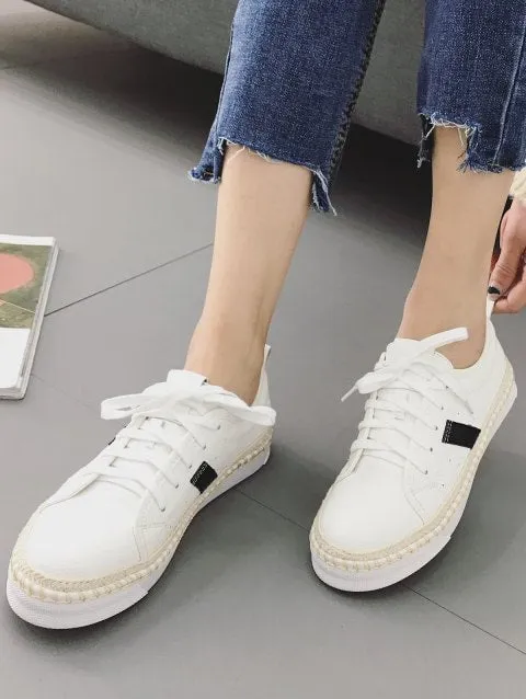 Modern Toe Sewing Platform Sneakers