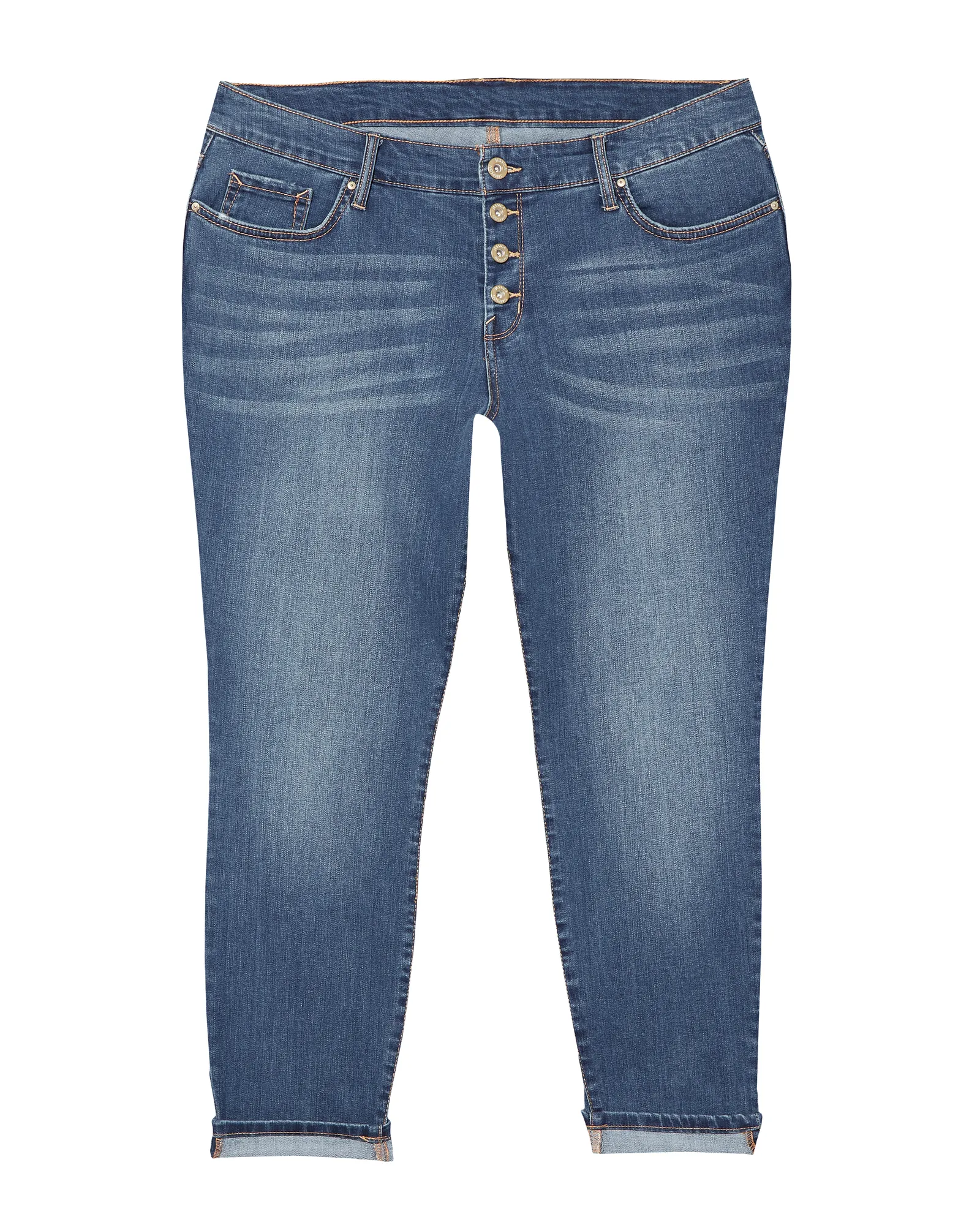 Naomi Button Fly Skinny Jean | Medium Wash