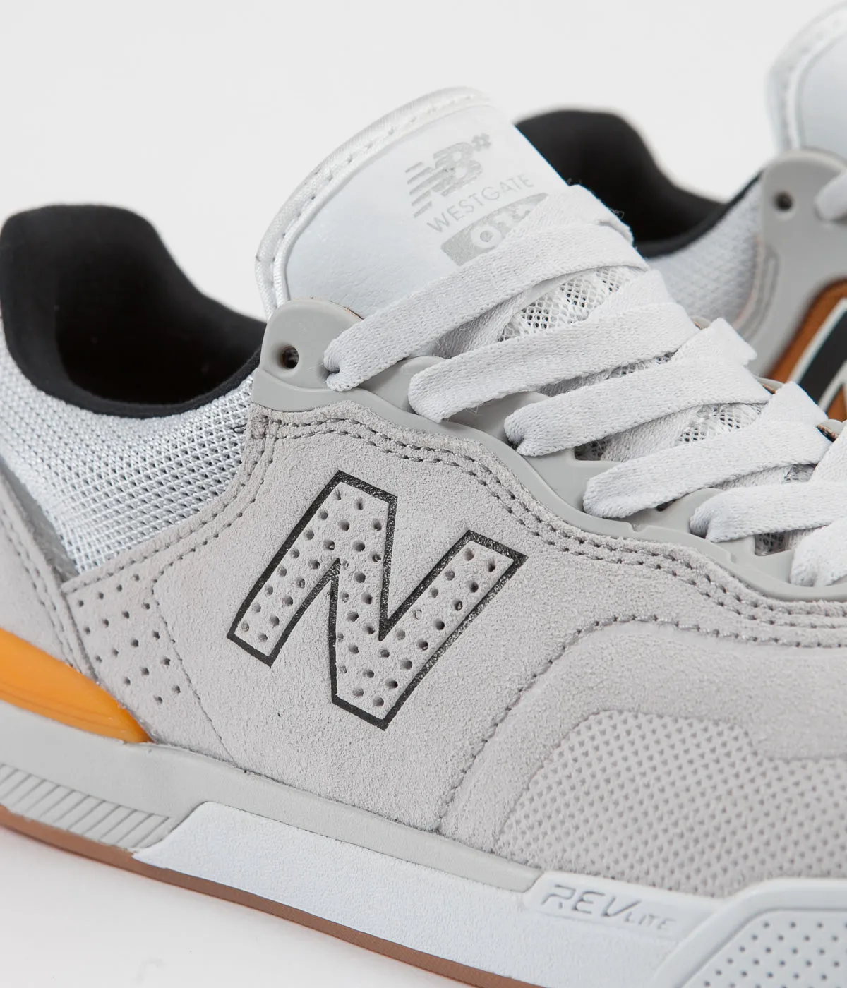 New Balance Numeric 913 Shoes - Silver / Orange