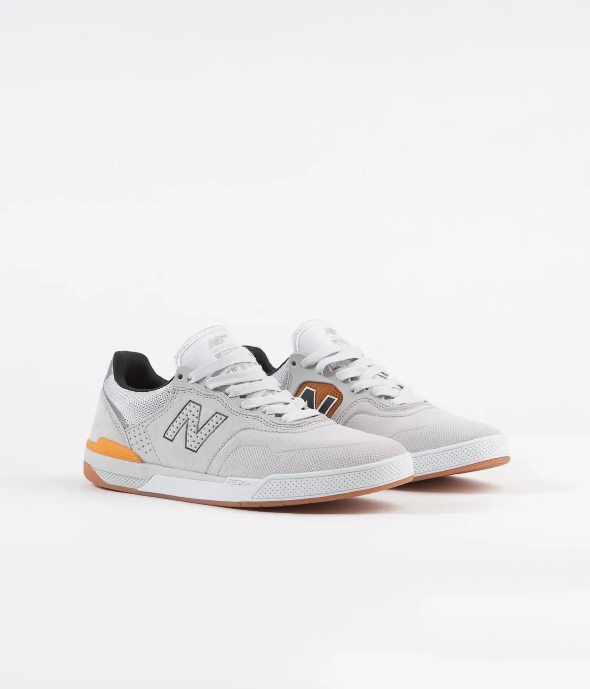 New Balance Numeric 913 Shoes - Silver / Orange