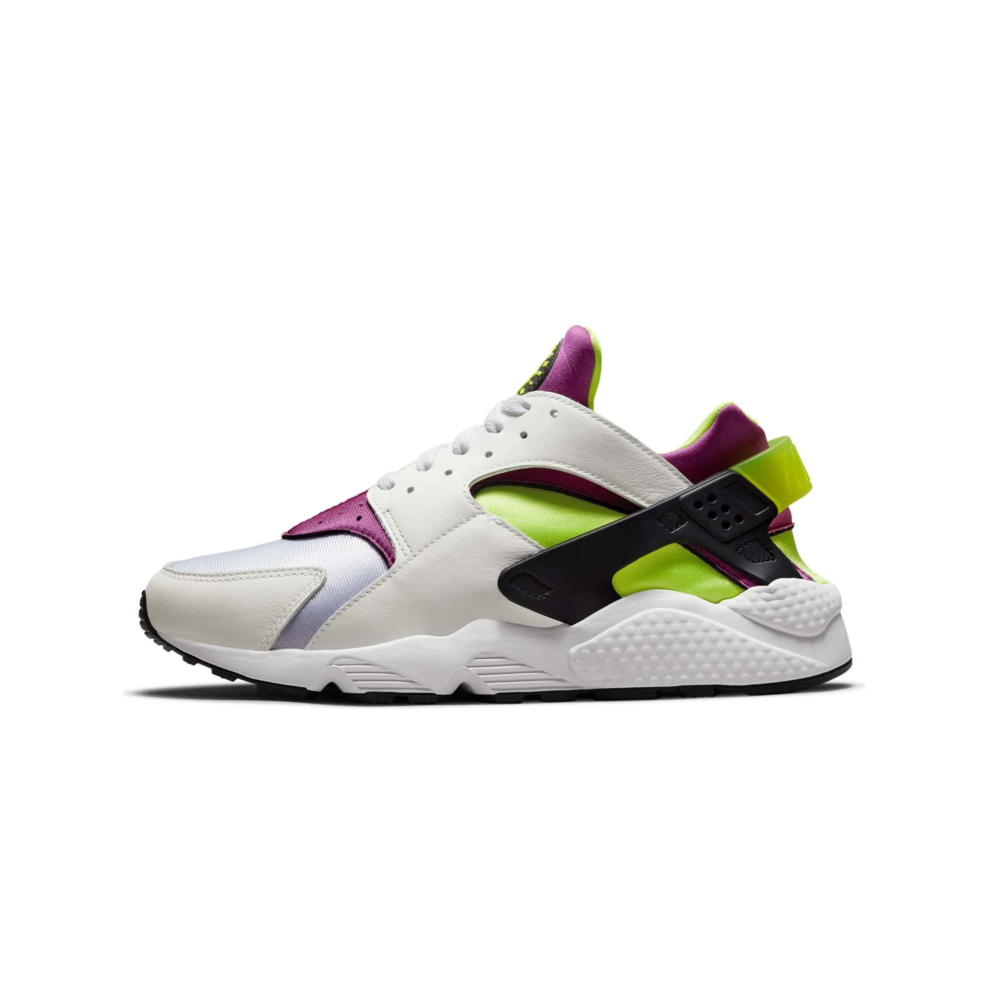 Nike Mens Air Huarache Shoes 'White/Neon Yellow-Magenta-Black'