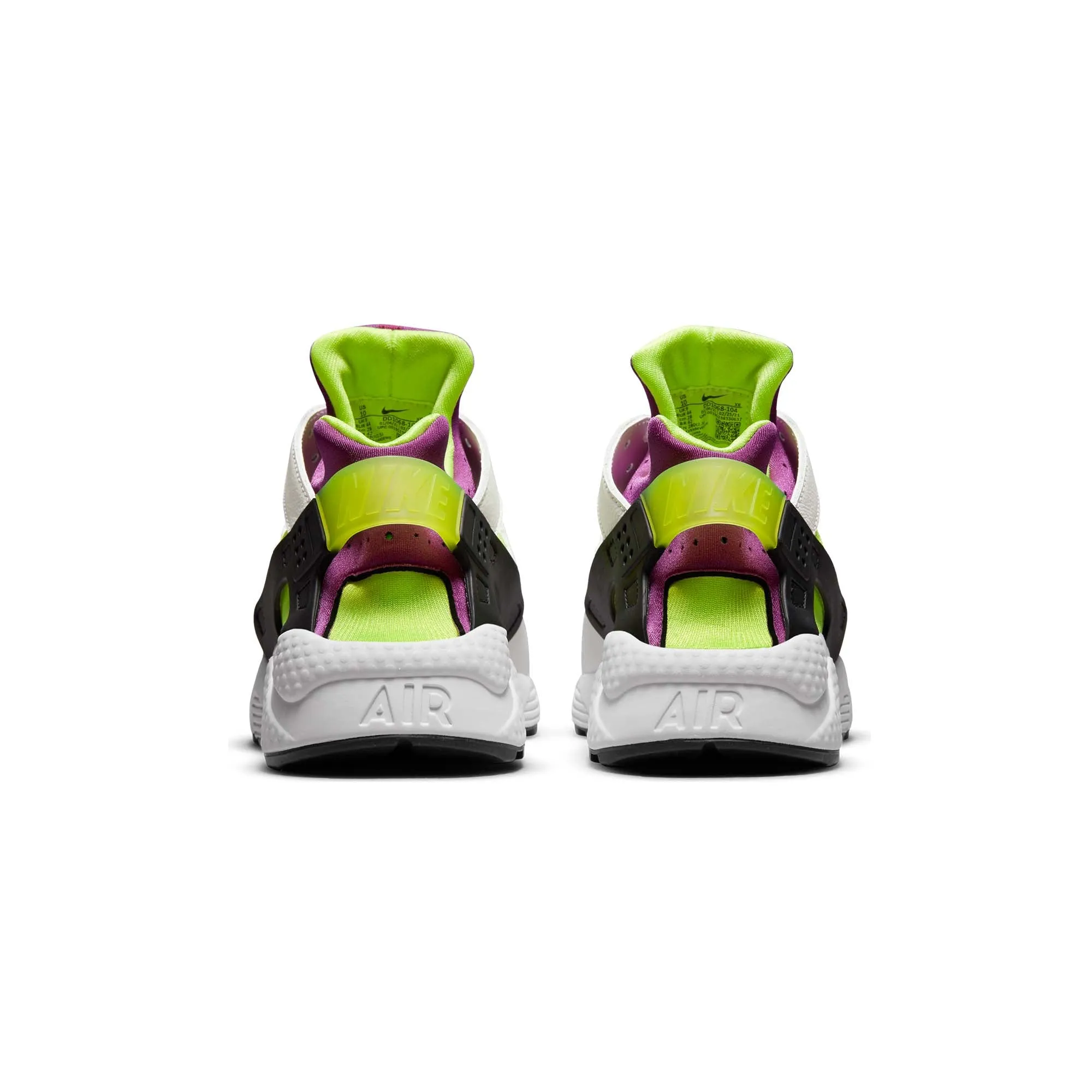 Nike Mens Air Huarache Shoes 'White/Neon Yellow-Magenta-Black'