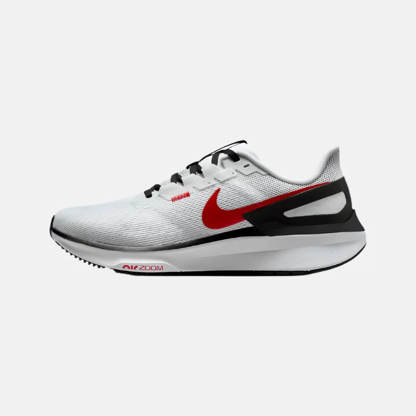 Nike Structure 25 Men's Running Shoes -White/Black/Light Smoke Grey/Fire Red