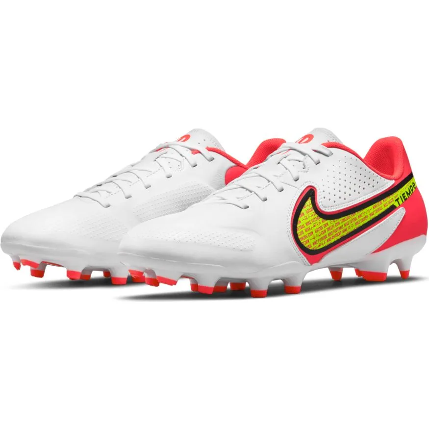 Nike Tiempo Legend 9 Academy MG-WHITE/VOLT-BRIGHT CRIMSON