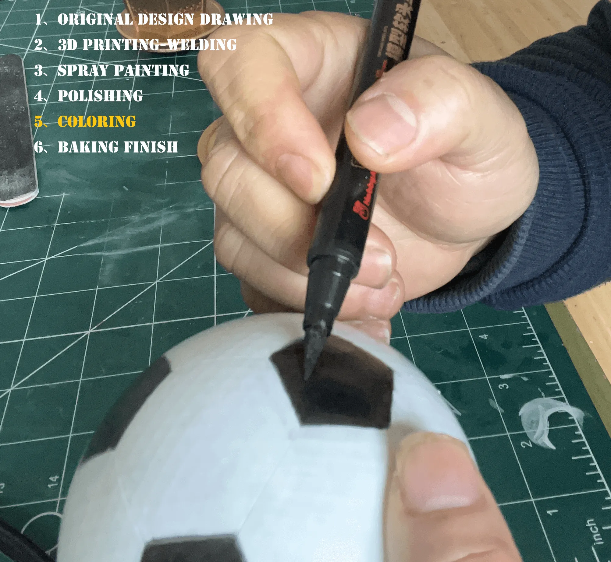 Novelty Desktop Ornaments - Desk Decor - Unique Desktop Decorations - Floating Handmade Soccer Ball - Unique Floating Decorative Soccer Ball with Magnetic Levitation Technology