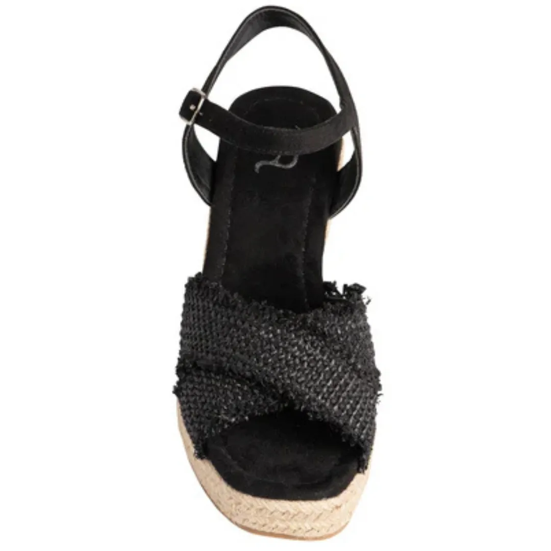 Online Exclusive | Elinor Wedge with Ankle Strap in Black