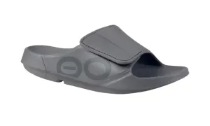 OOFOS Mens OOahh Sport Flex Sandal Slate Matte