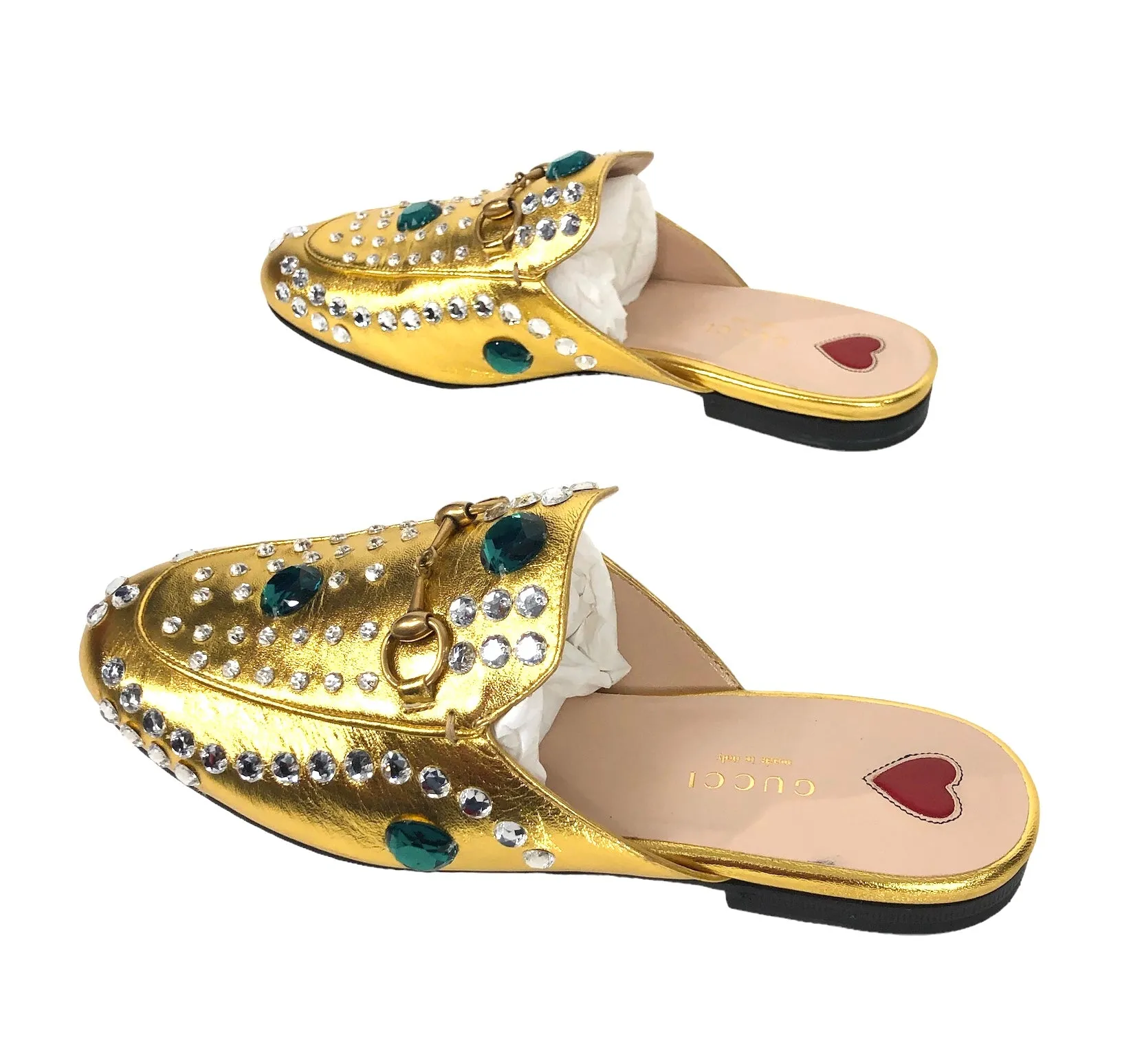 Princetown Metallic Crystal Slippers | Size US 7.5 - IT 37.5