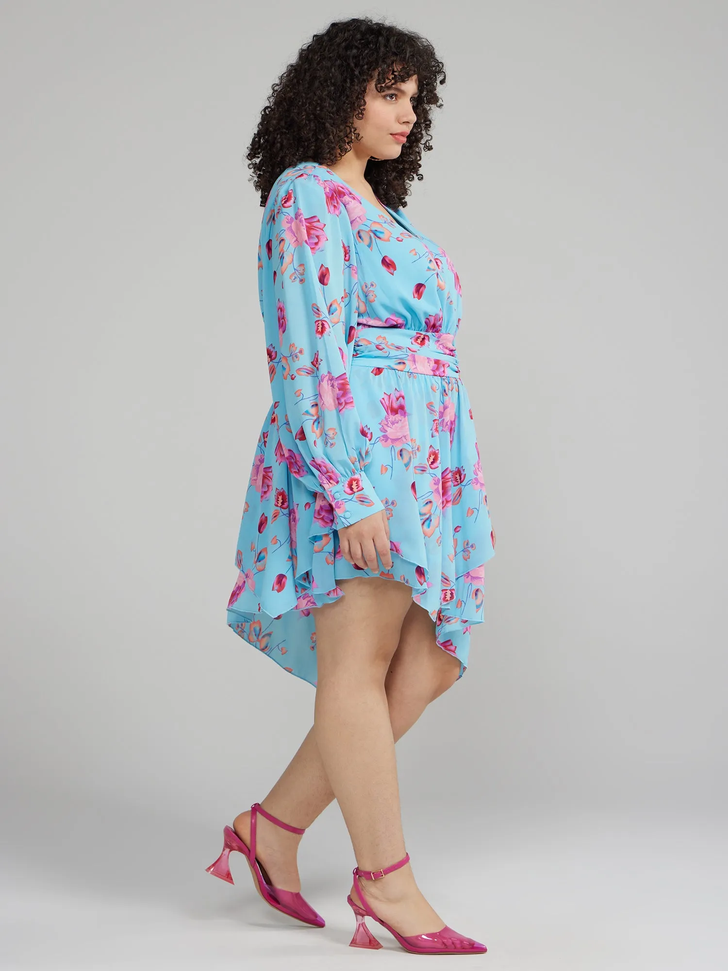 Puff Sleeve Floral Dress