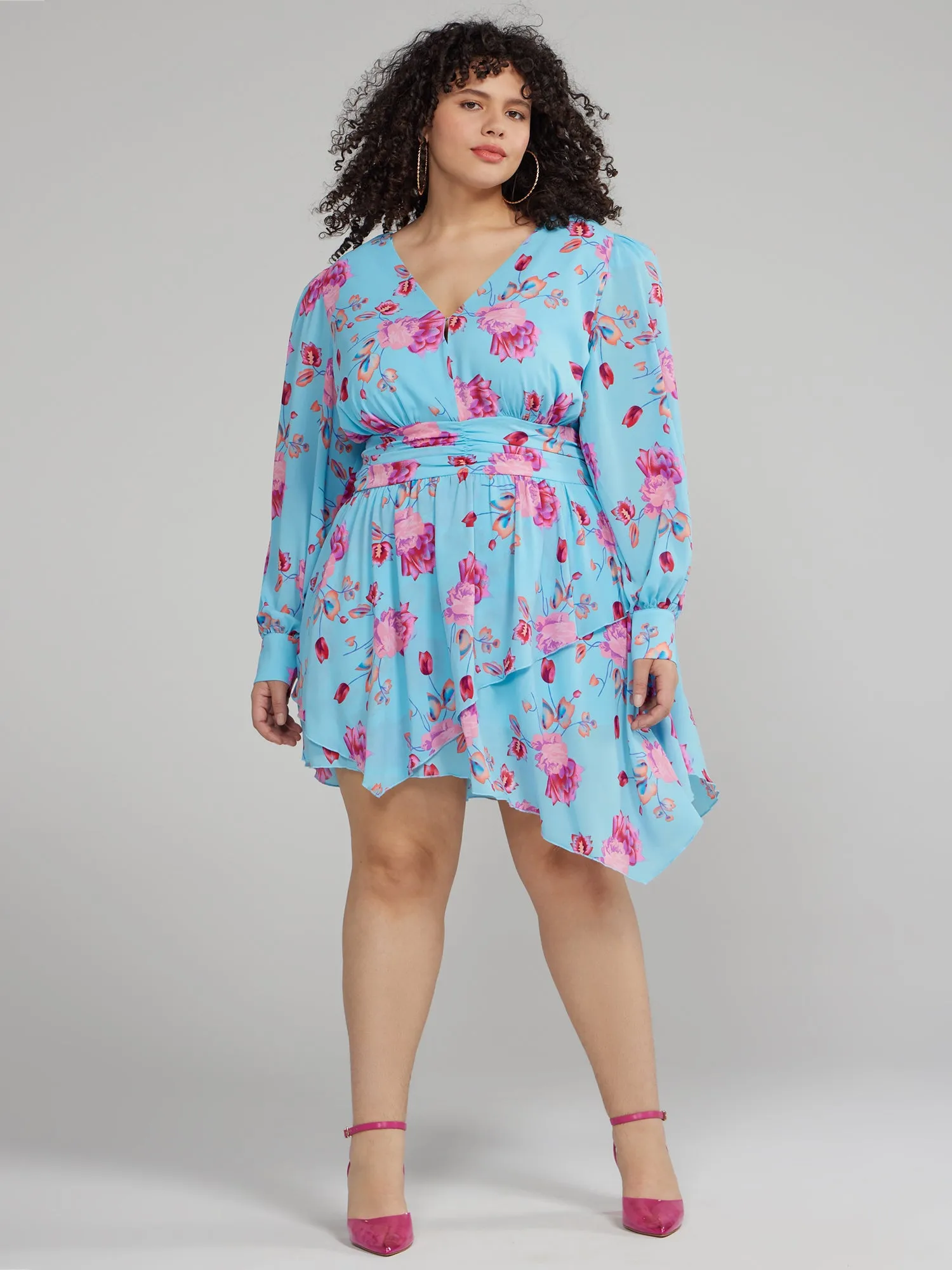 Puff Sleeve Floral Dress