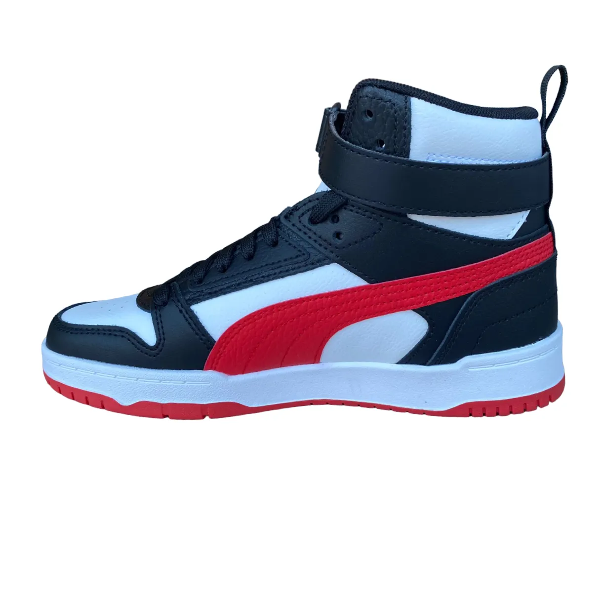 Puma scarpa sneakers da ragazzo RBD Game 386172 08 bianco-rosso-nero-oro