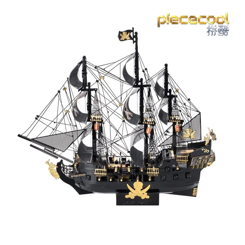 Puzzle cool metal puzzle black pearl pirate ship model assembled 3D three-dimensional handmade DIY adult decompression toy