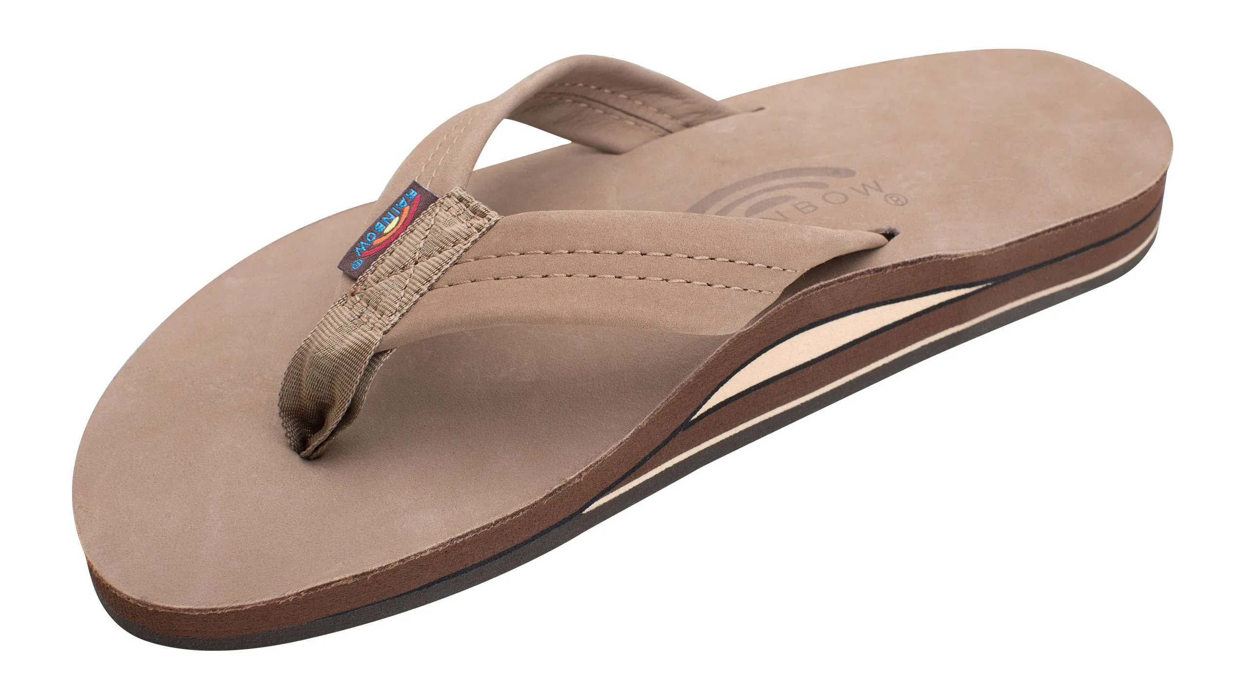 Rainbow Sandals Women's Double Layer Premier Leather Sandals w/Arch Support Dark Brown