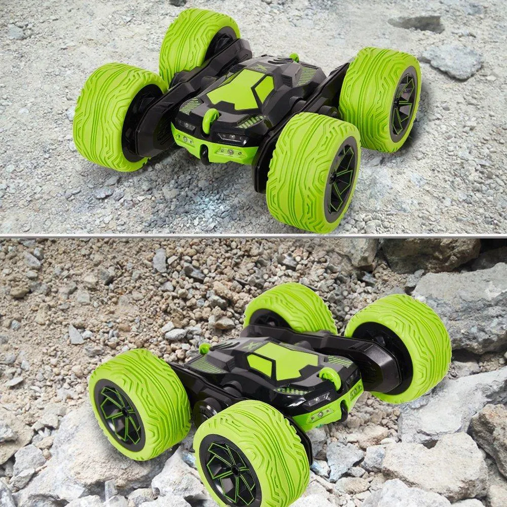 RC Cars Off-Road, 4WD Remote Control Monster Truck Rotate 360 Double Sided Race Car /Green