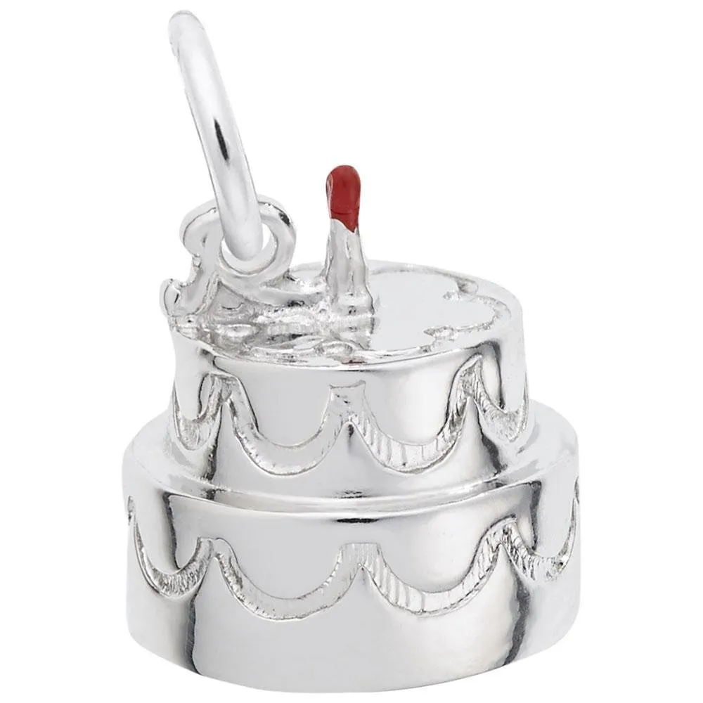 Rembrandt Charms - Two-Tier Cake with Candle Charm - 8154