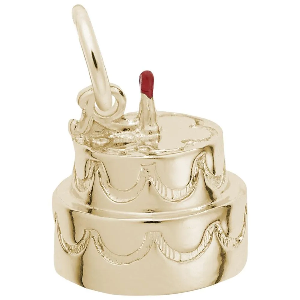 Rembrandt Charms - Two-Tier Cake with Candle Charm - 8154