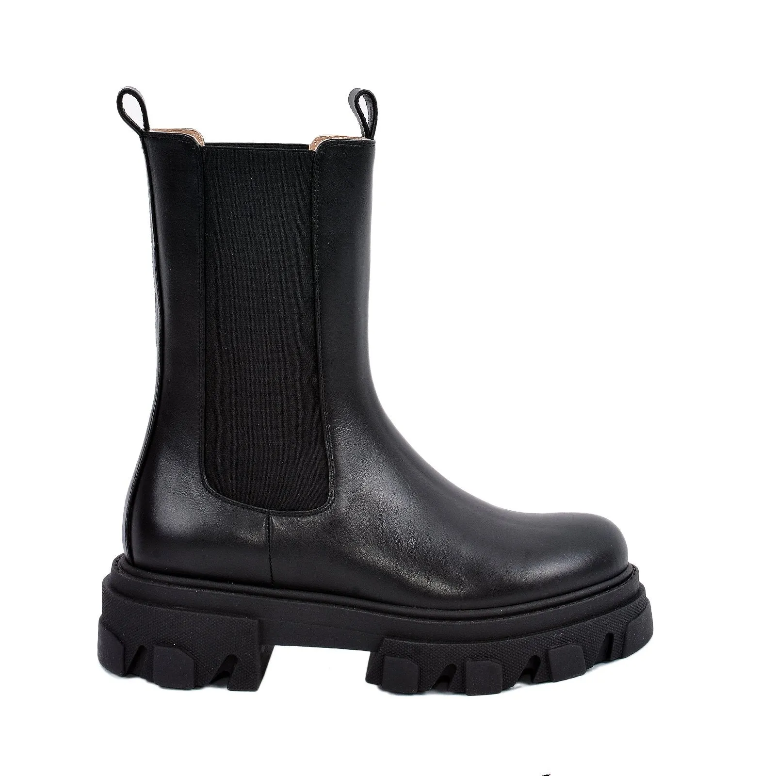 Rin Black Elastic Combat Boots