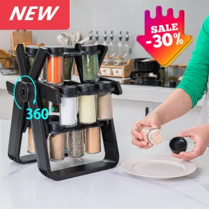 Rotating Spice Rack With 18Pcs Jar