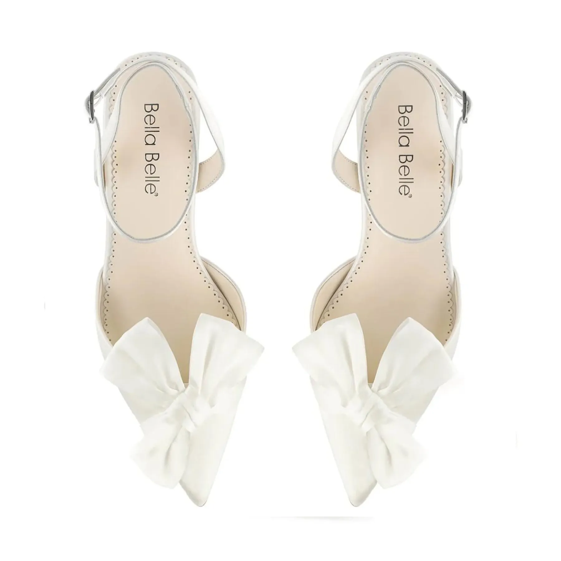 Ryan - Ivory Pointed Toe Kitten Heels with Bow