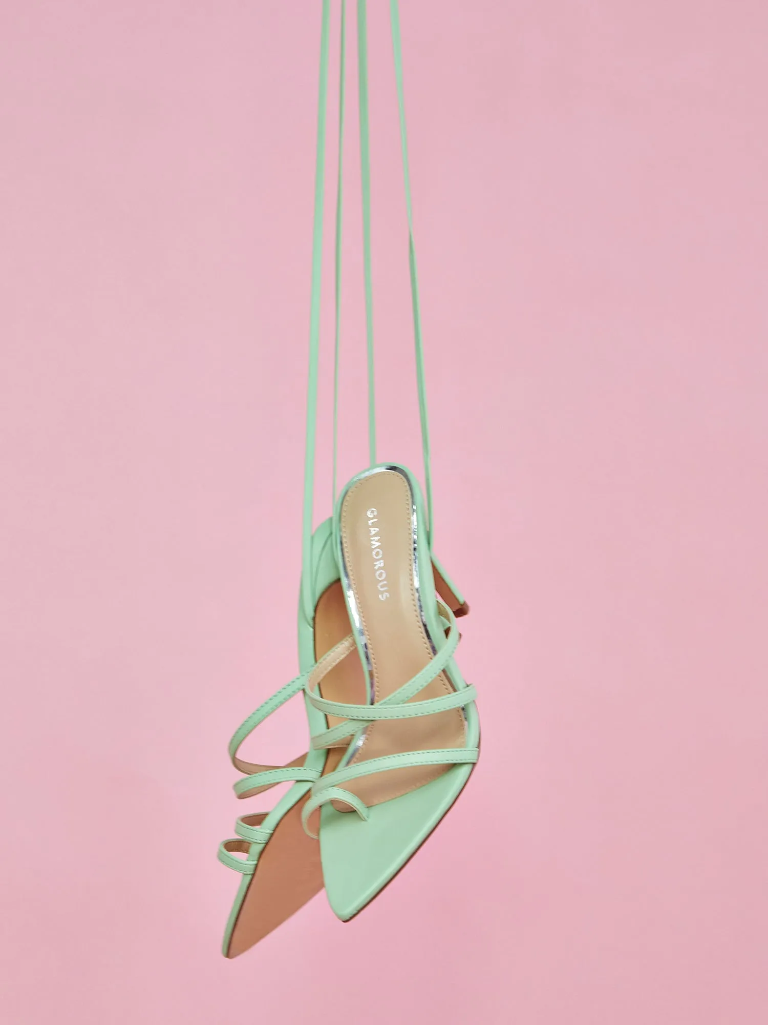 Sage Green Strappy Wrap-Tie Pointed Toe Heels