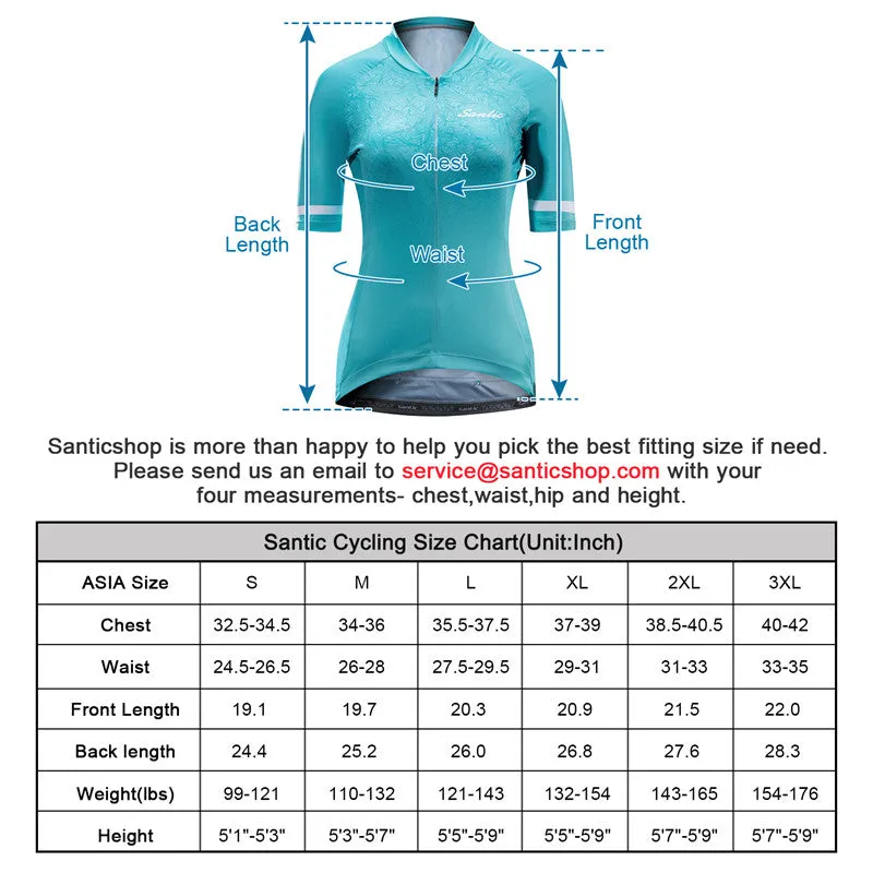 Santic Andrea Blue Women Cycling Jersey Short Sleeve