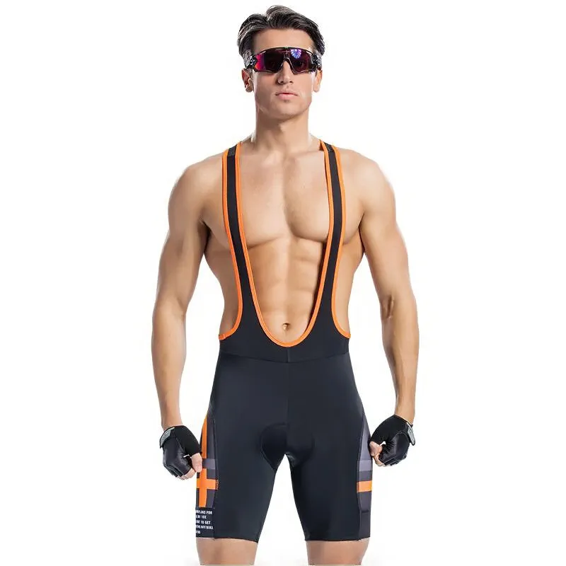 Santic Congo Orange Men Padded Cycling Bib Shorts