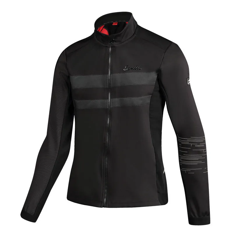 Santic Trump Black Men Cycling Jackets Long Sleeve