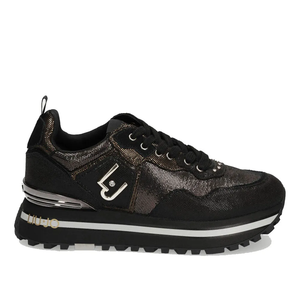 Scarpe Donna LIU JO Sneakers Platform Effetto Spalmato Nero