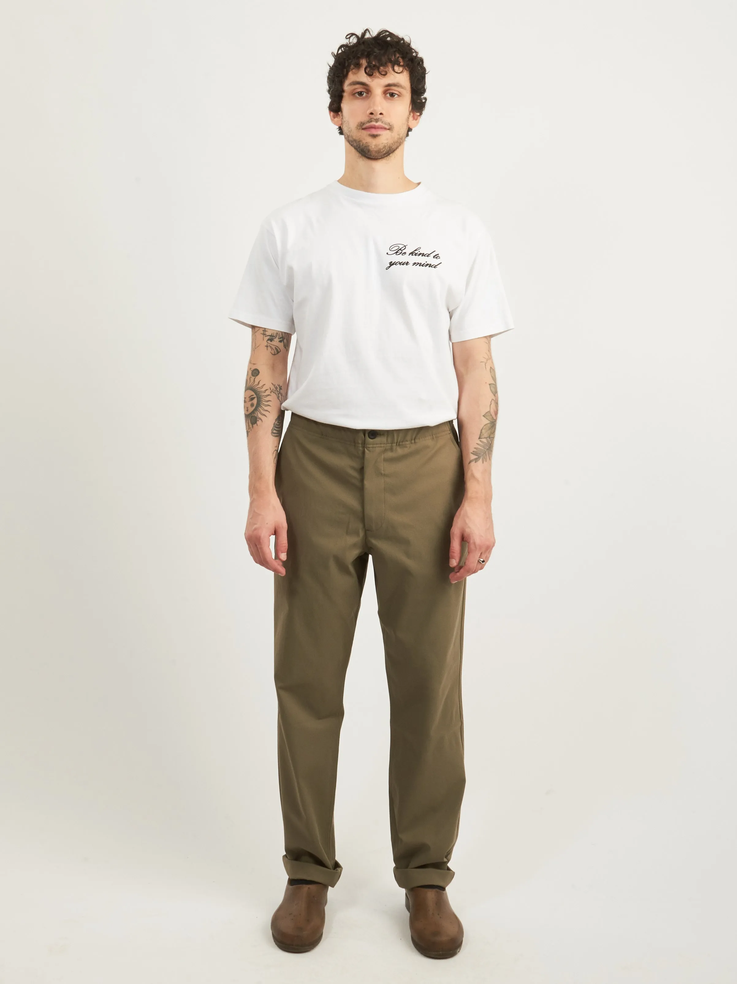 Sediment Green Ezra Relaxed Solotex Twill Trouser