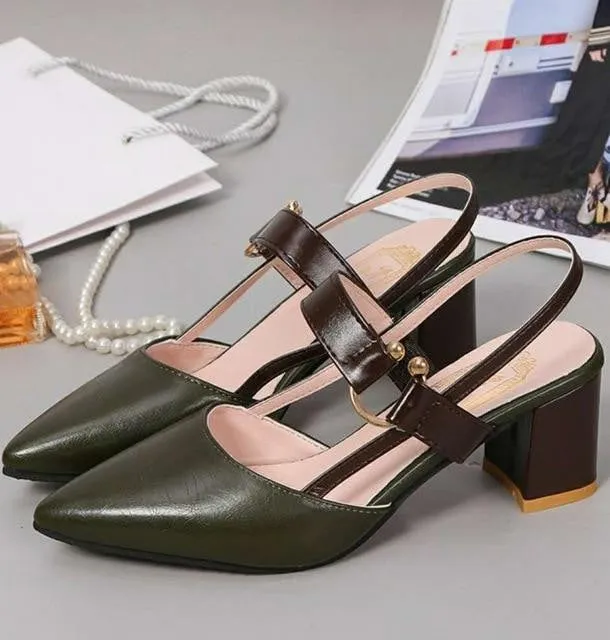 Shallow mouth pointed pump shoes