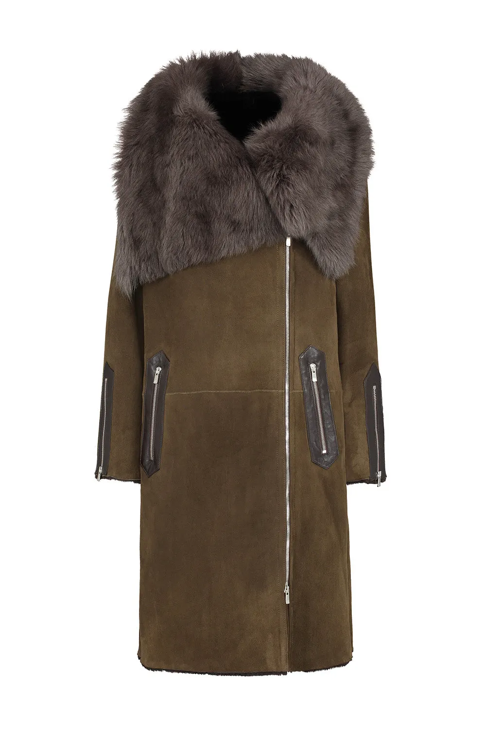 Shearling Biker Coat