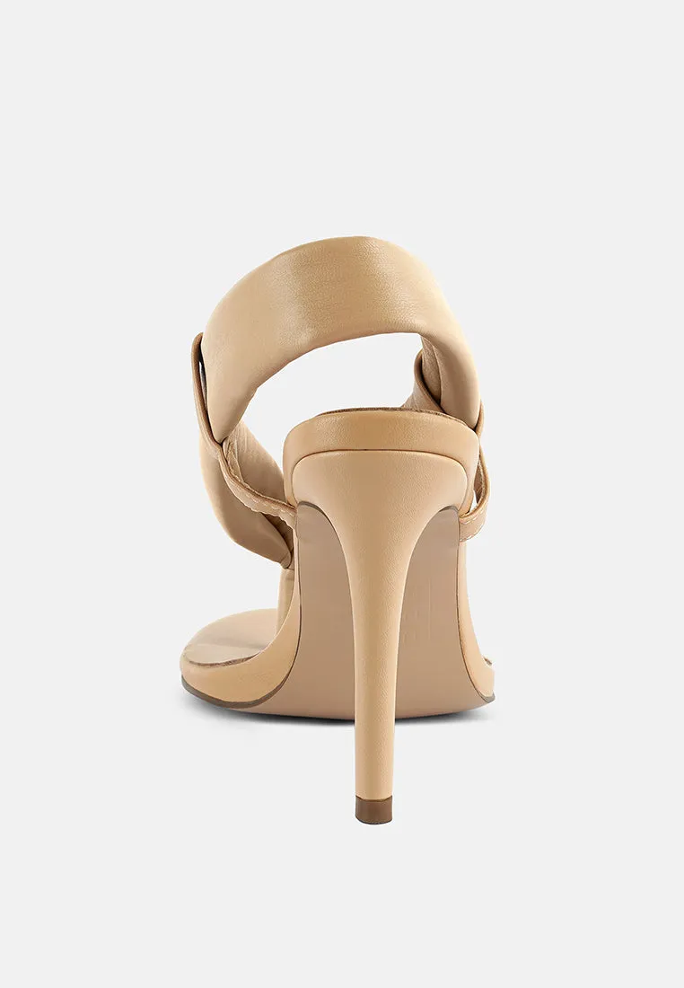 SINGLES Beige Stiletto Heel Thong Sandals