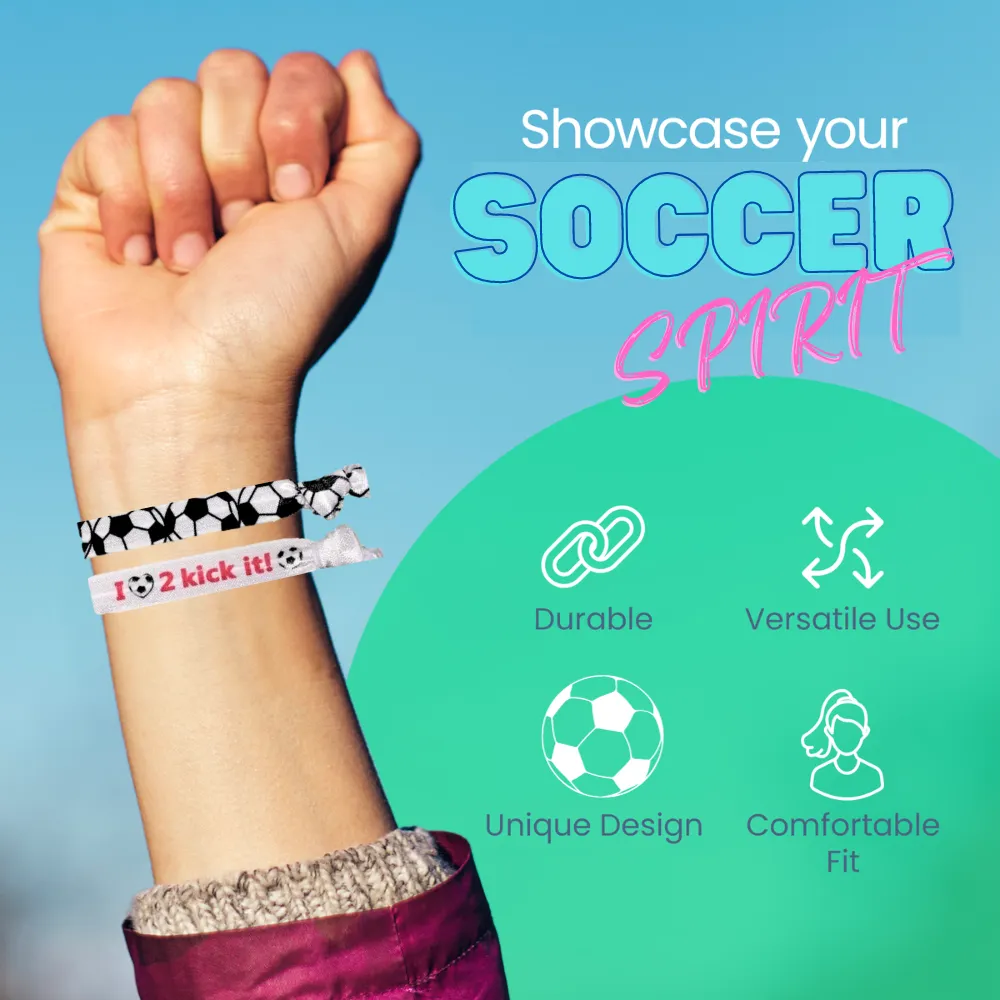 Soccer Hair Ties- 2pc Set