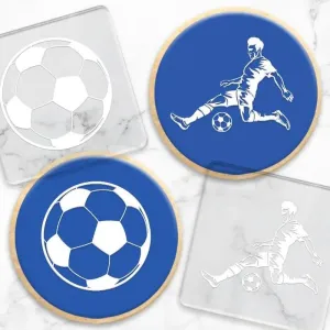 Soccer Player & Ball Debosser Stamp Set