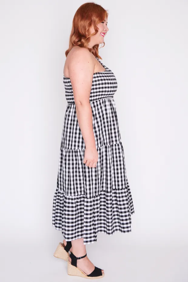 Spencer Black Gingham Dress