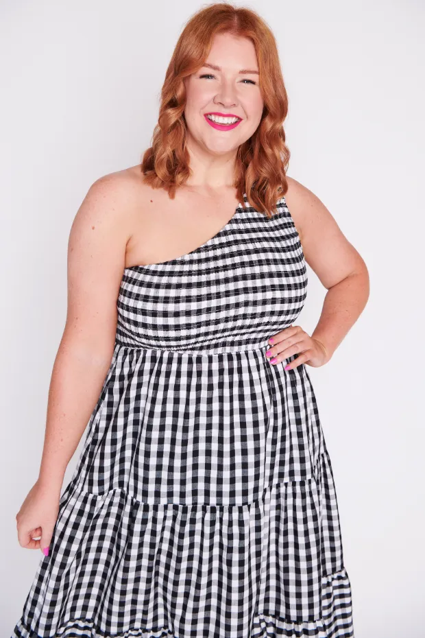 Spencer Black Gingham Dress