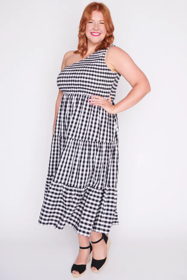 Spencer Black Gingham Dress