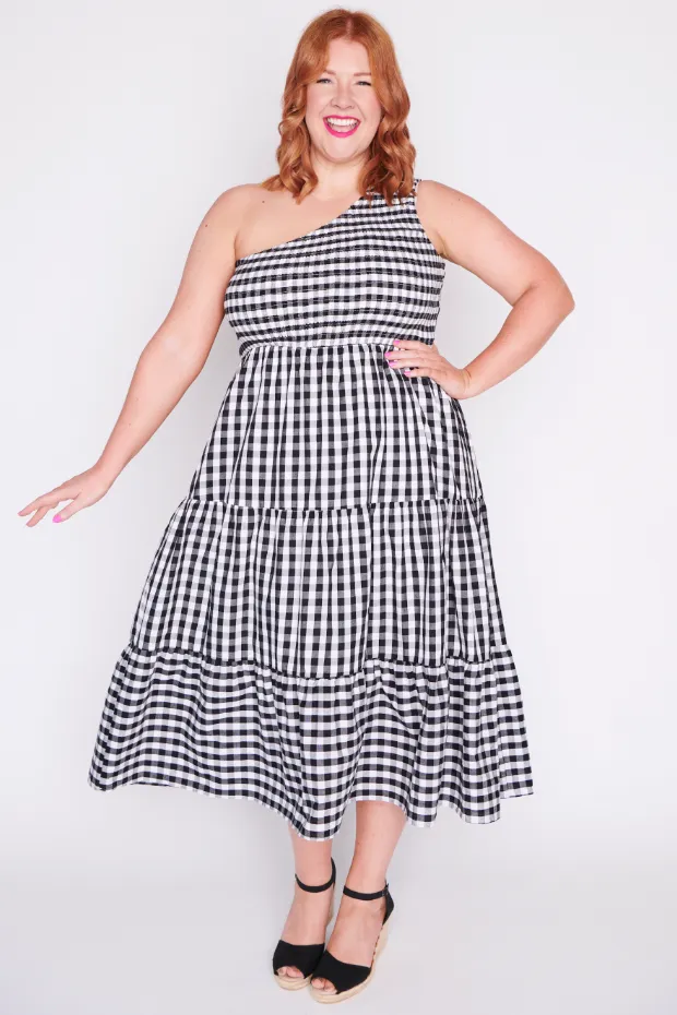 Spencer Black Gingham Dress