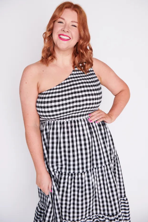 Spencer Black Gingham Dress