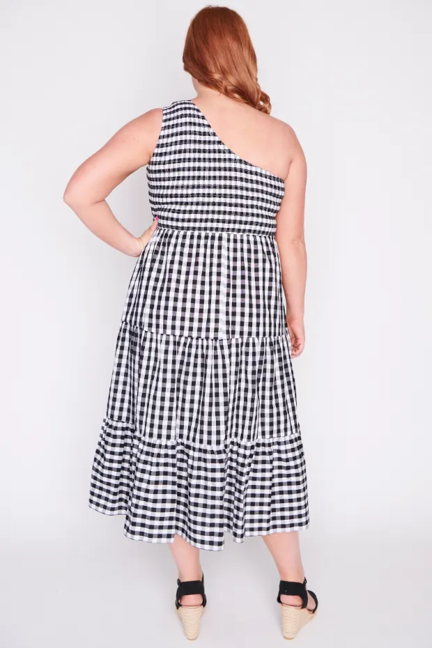 Spencer Black Gingham Dress