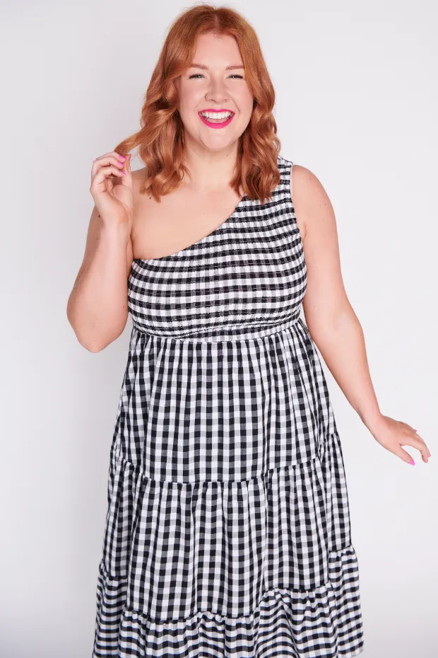 Spencer Black Gingham Dress